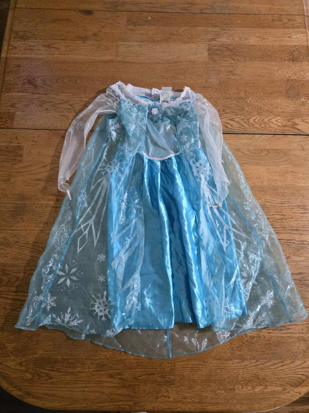 Disney Elsa Blue Ice Princess Dress with Sheer Snowflake Design Cape